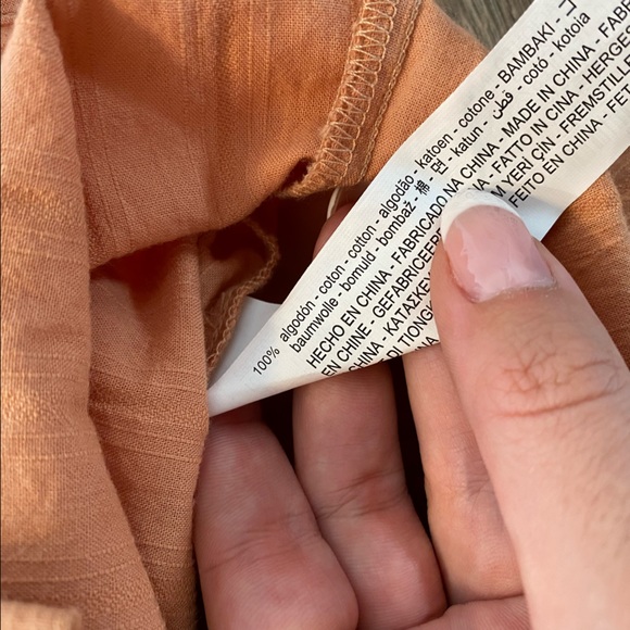 NEW Zara Peach/Orange Ruffled Collar Blouse - Picture 6 of 6